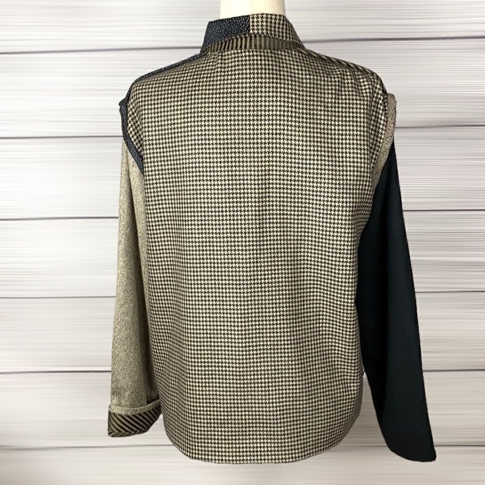 Patchwork Colorblock Jacket Handmade by Markie Roe Designs Boxy Style size M - Picture 12 of 15